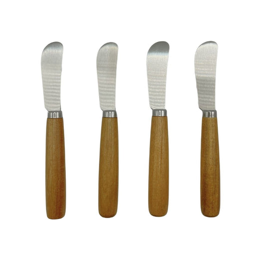 Kit 2 potes de vidro com bandeja Forja Dourada + Kit 4 espátulas para manteiga Origens
