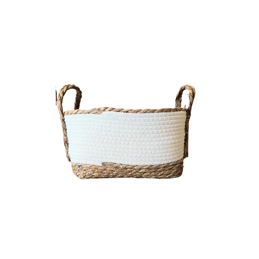 Kit 3 cestos em algodão e fibra natural
