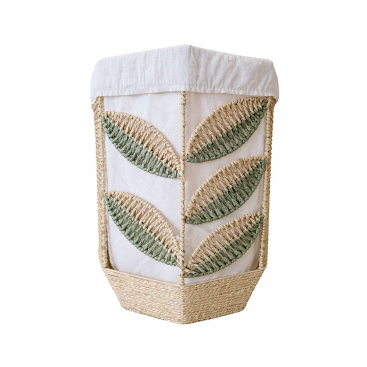 Kit 3 cestos em papel torcido com forro