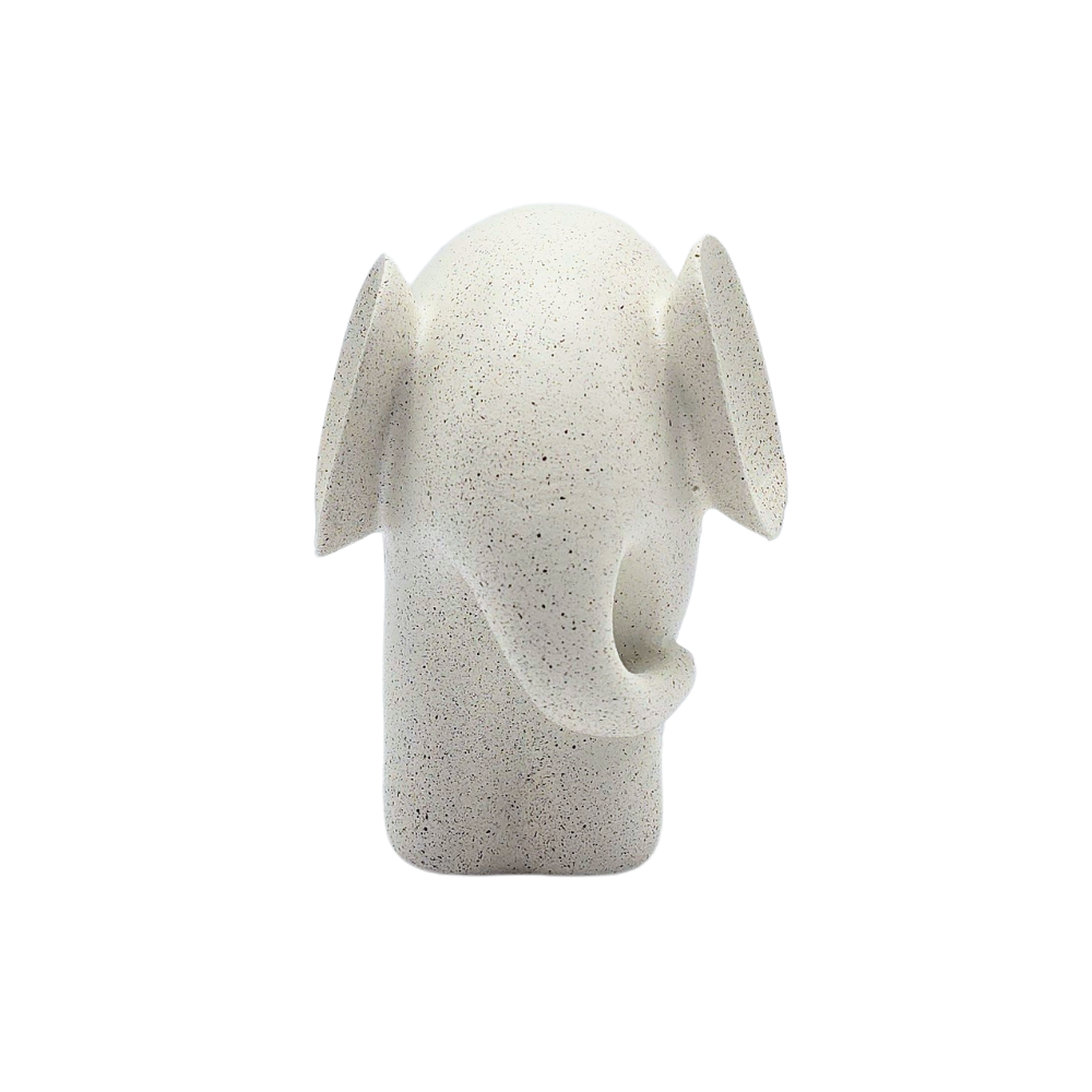 Escultura em poliresina Elefante bege 12x11cm - Il Nido