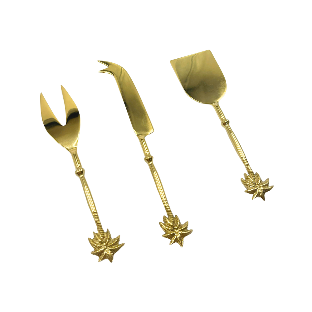 Kit 3 talheres de queijo Palmeiras 15cm