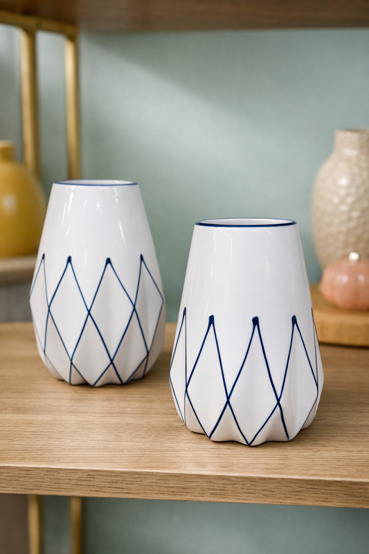 Vaso de cerâmica Linhas 24x15cm