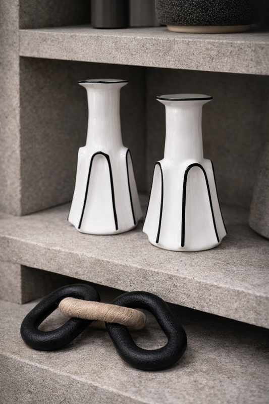 Vaso de cerâmica Linhas 32x17cm