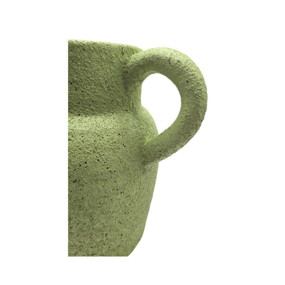 Vaso em ceramica verde texturizada Jarra 20x19cm zoom - Il Nido