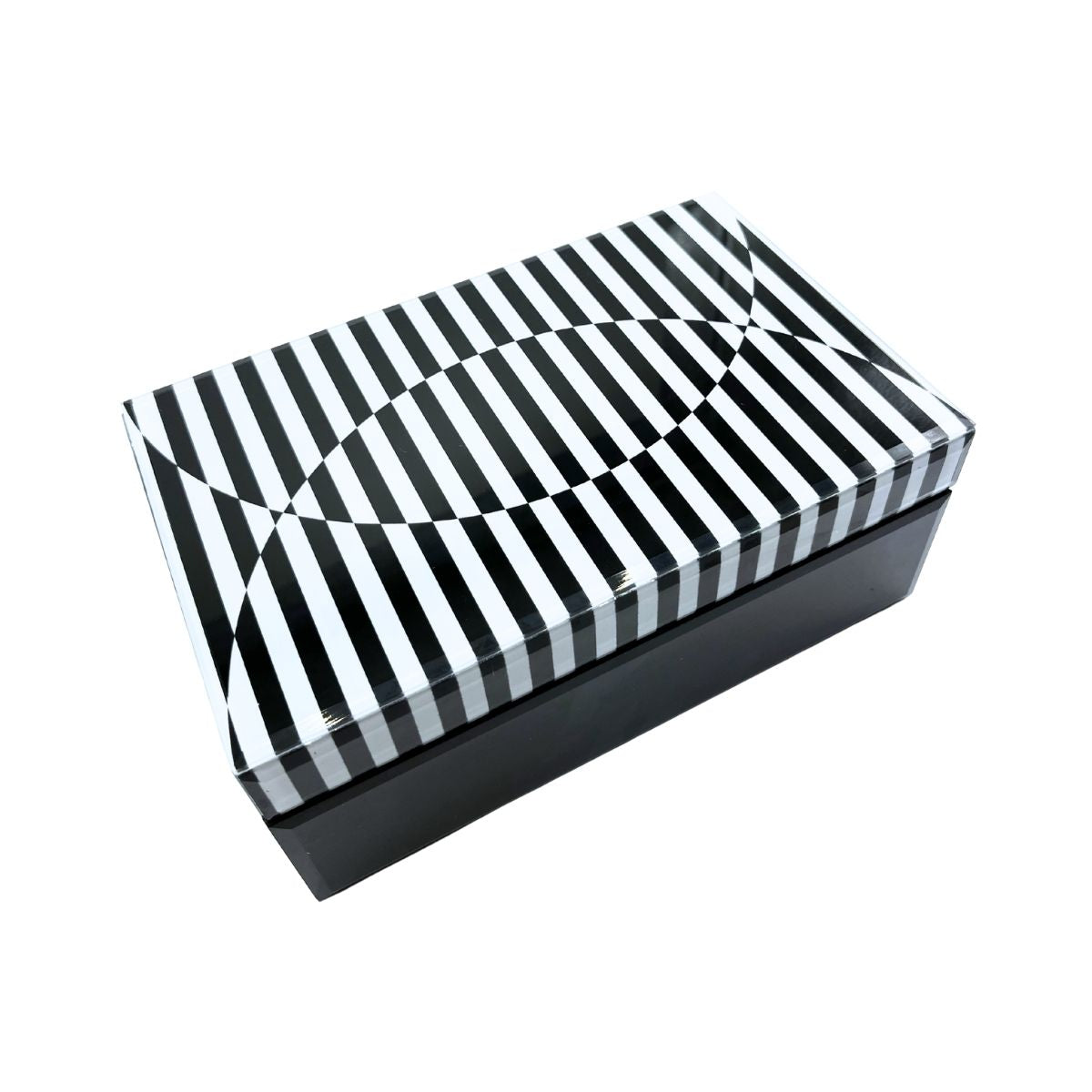 Kit Ampulheta de vidro Yin-Yang + caixa decorativa de vidro Stripes