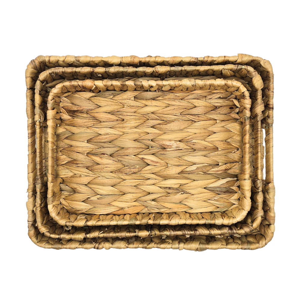 Kit 3 bandejas em fibra natural