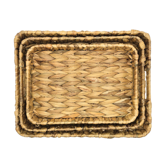 Kit 3 bandejas em fibra natural