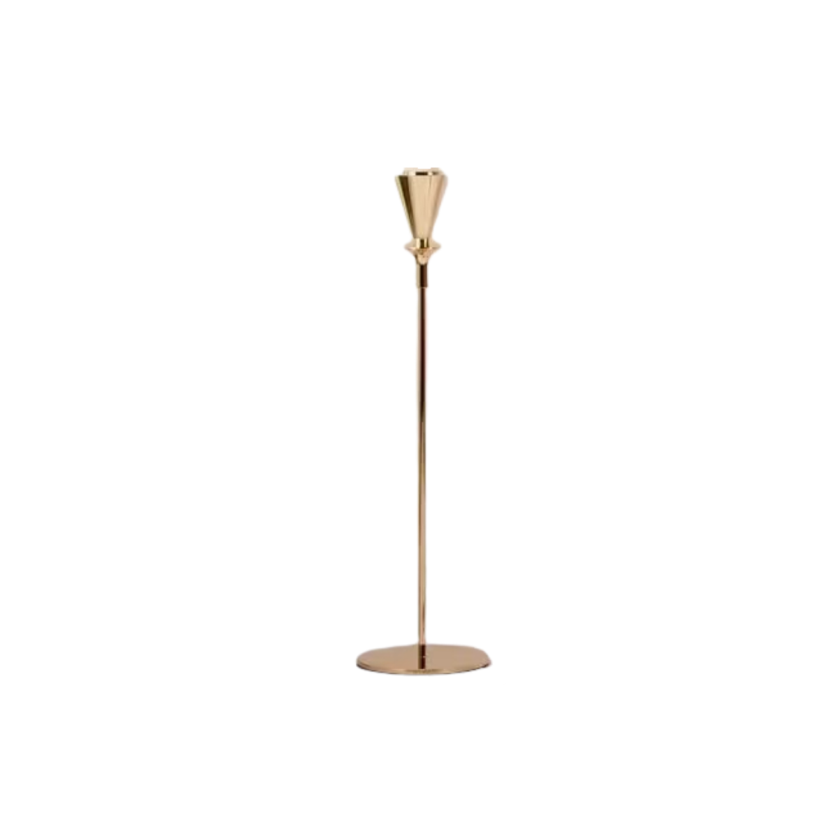 Kit 3 candelabros de metal dourados Vertical