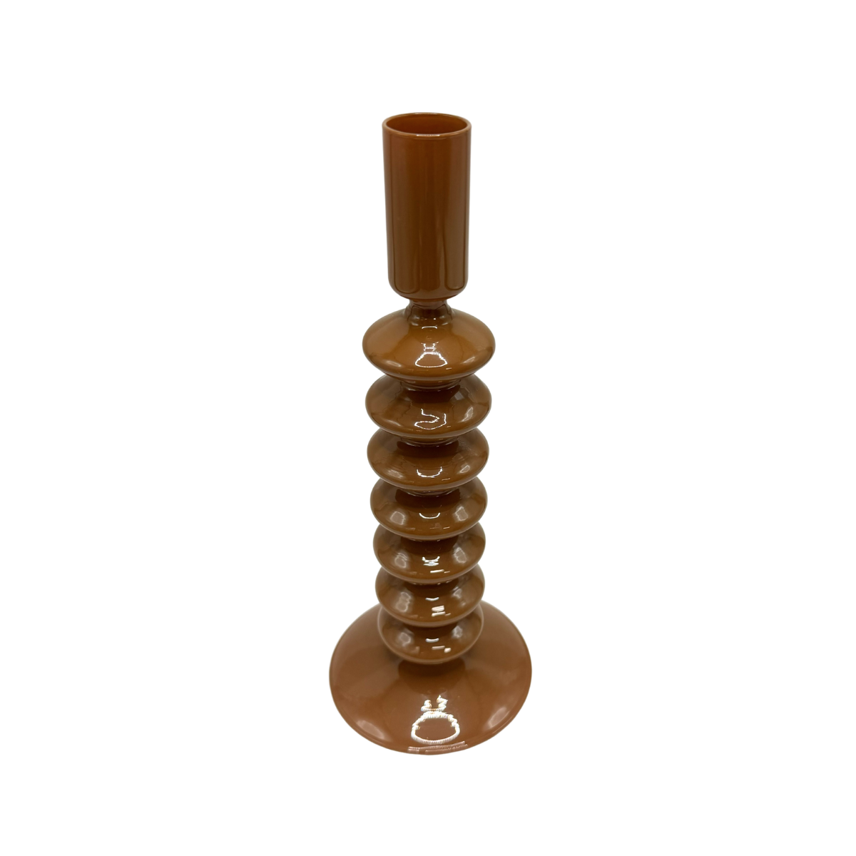 Candelabro de vidro Silhouette âmbar 22,5x9cm