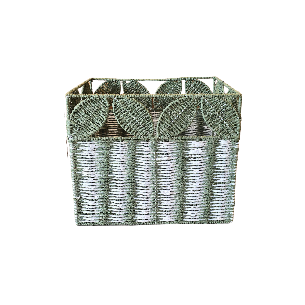 Kit 2 cestos em papel torcido