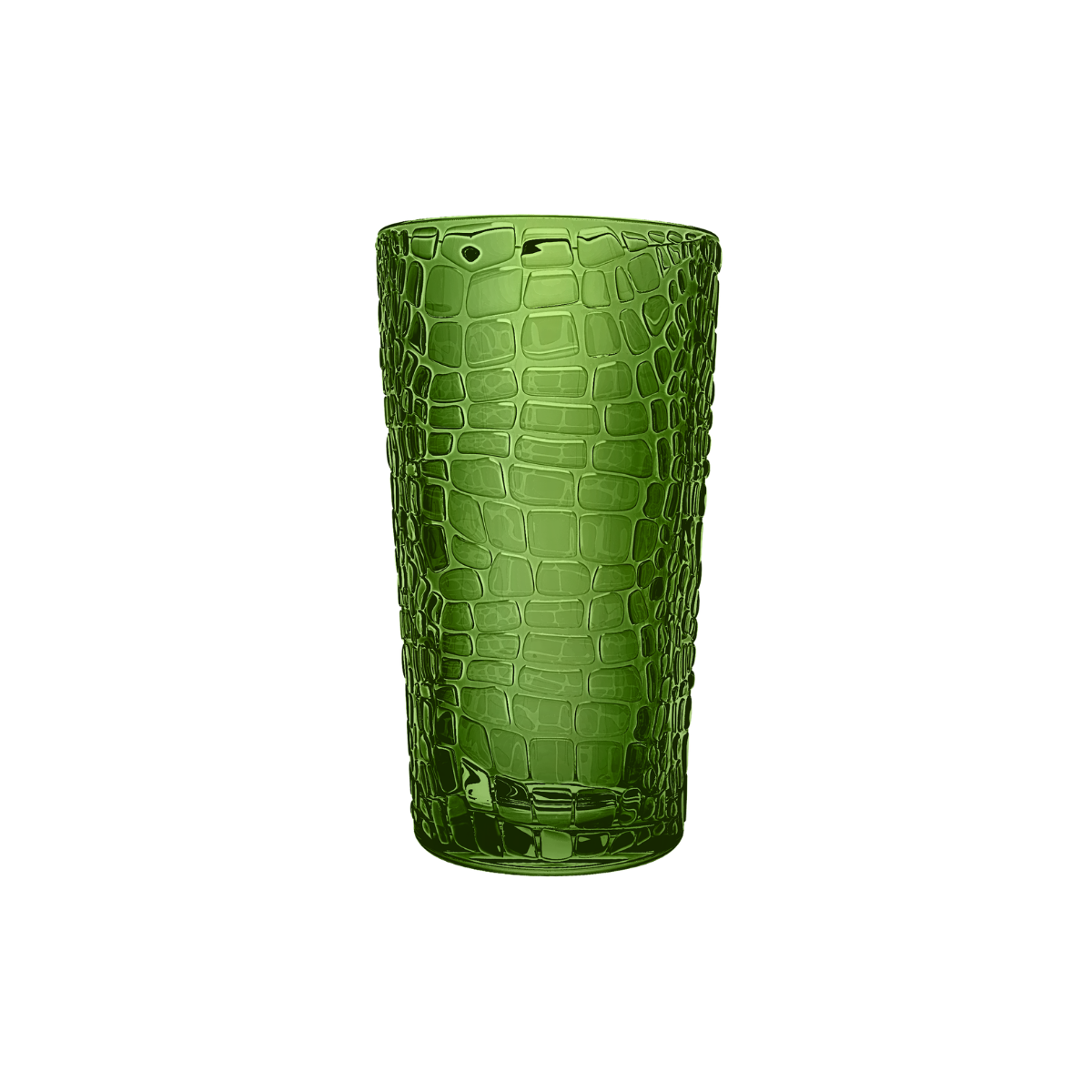 Conjunto copo de vidro verde Texture 6 peças - Il Nido