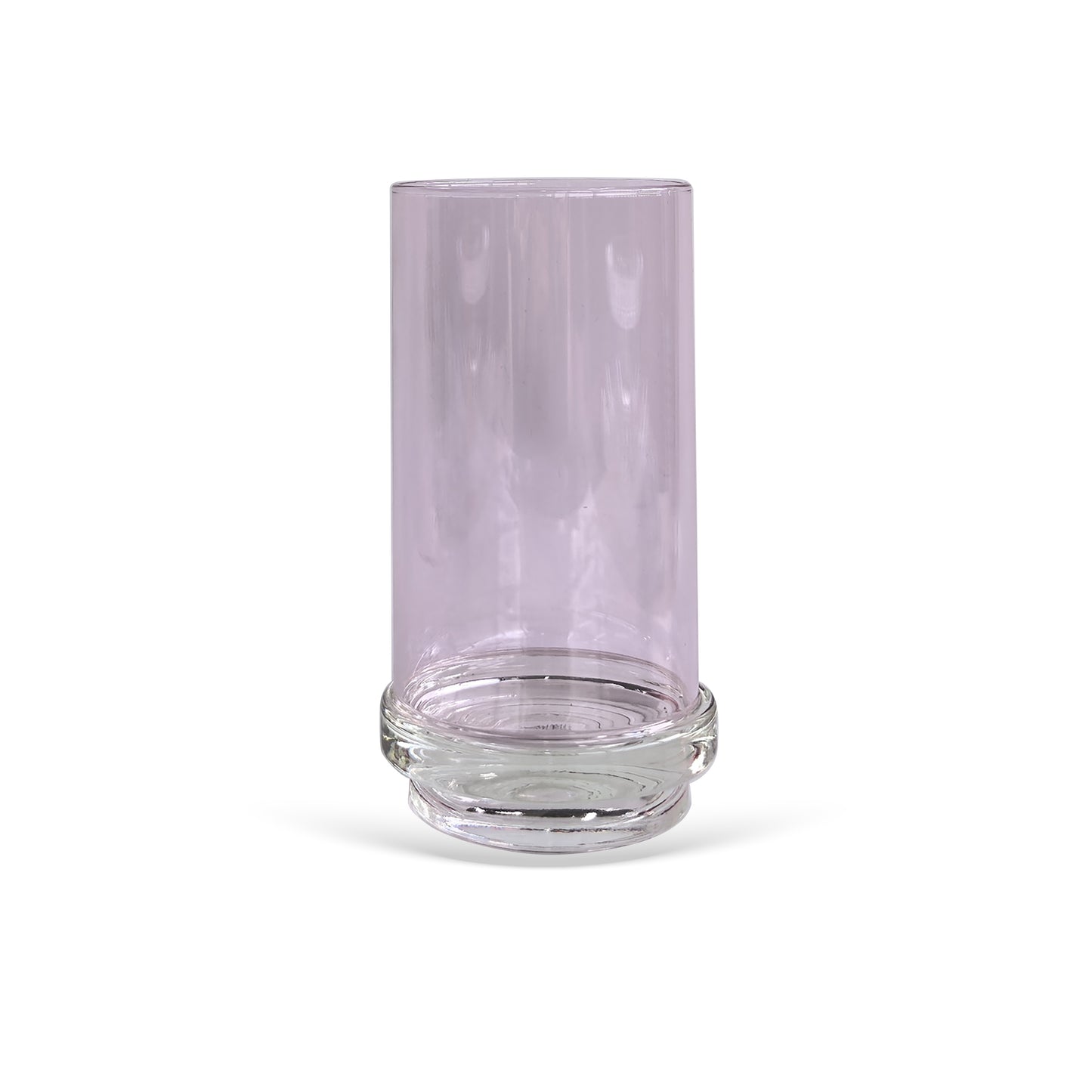 Conjunto copos Aurora de vidro rosa claro com base de cristal 6 pecas - Il Nido