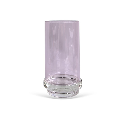 Conjunto copos Aurora de vidro rosa claro com base de cristal 6 pecas - Il Nido