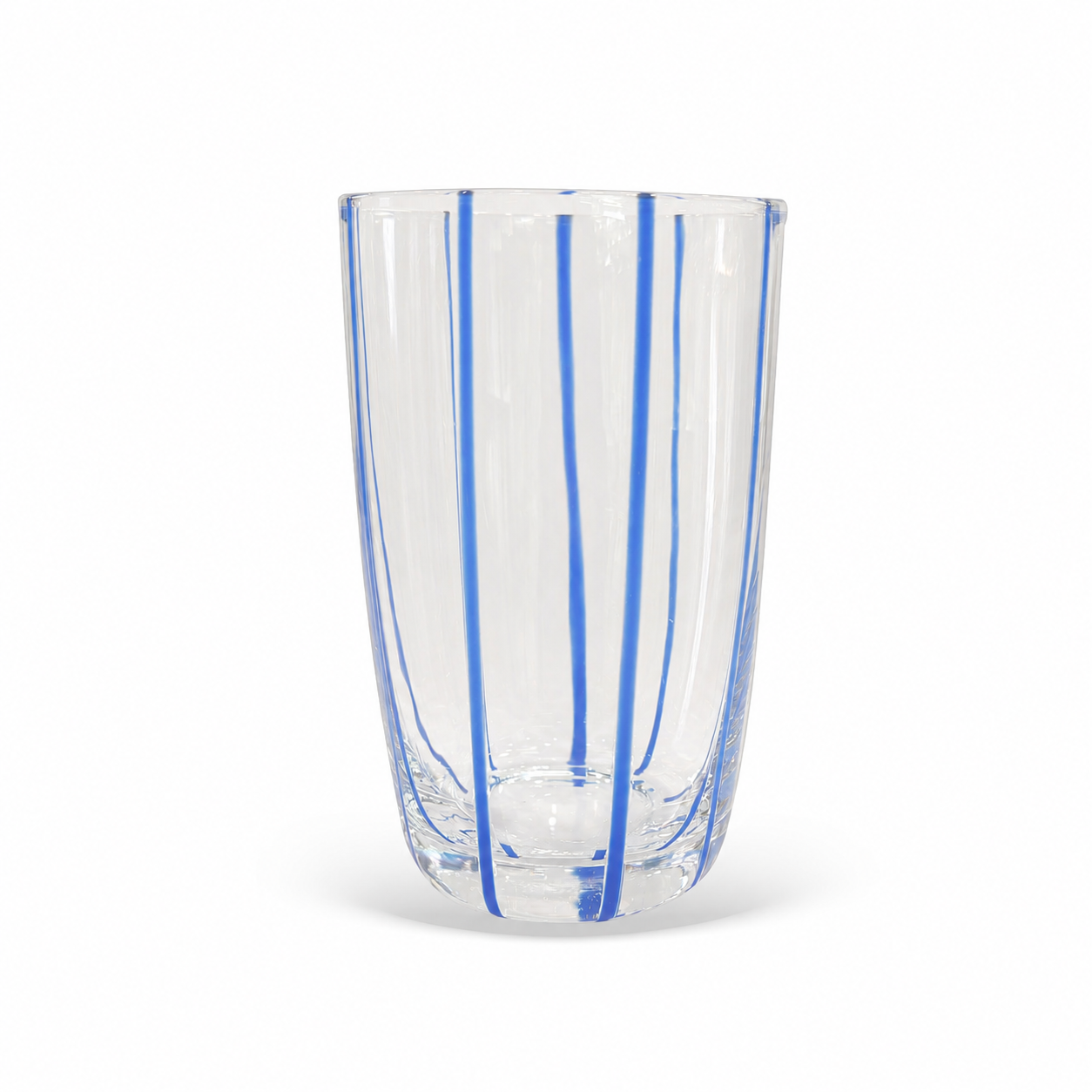 Conjunto copos Stripes de vidro transparente com listras azuis 6 pecas - il nido