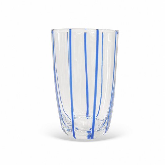 Conjunto copos Stripes de vidro transparente com listras azuis 6 pecas - il nido