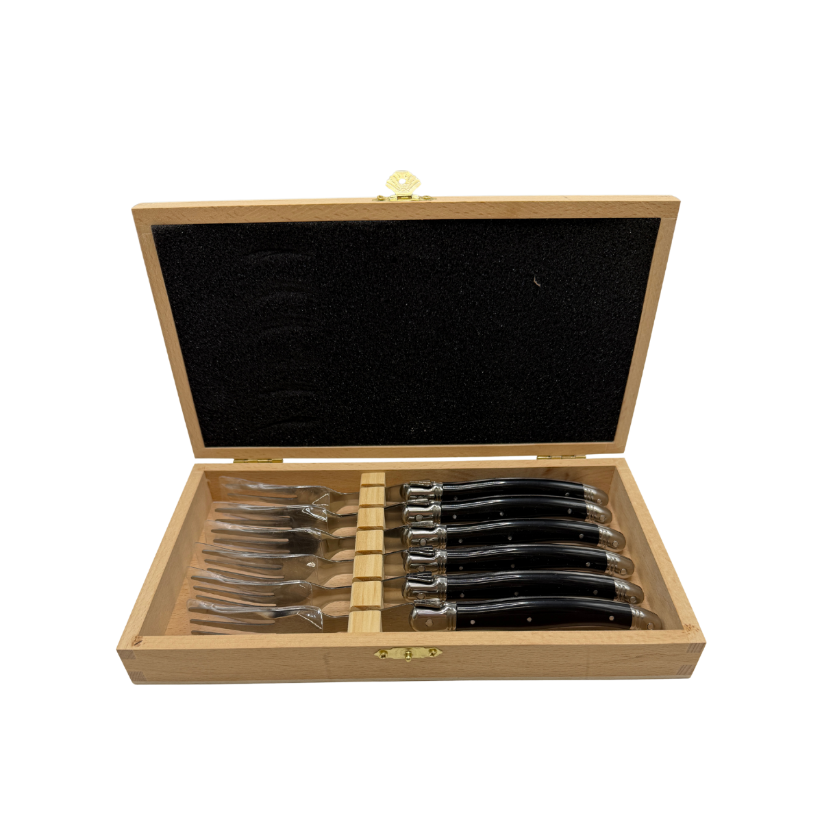 Conjunto de garfos estilo Laguiole cor preta 6 pecas - Il Nido