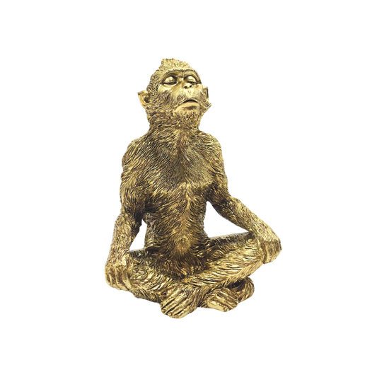 Escultura macaco meditando II em poliresina