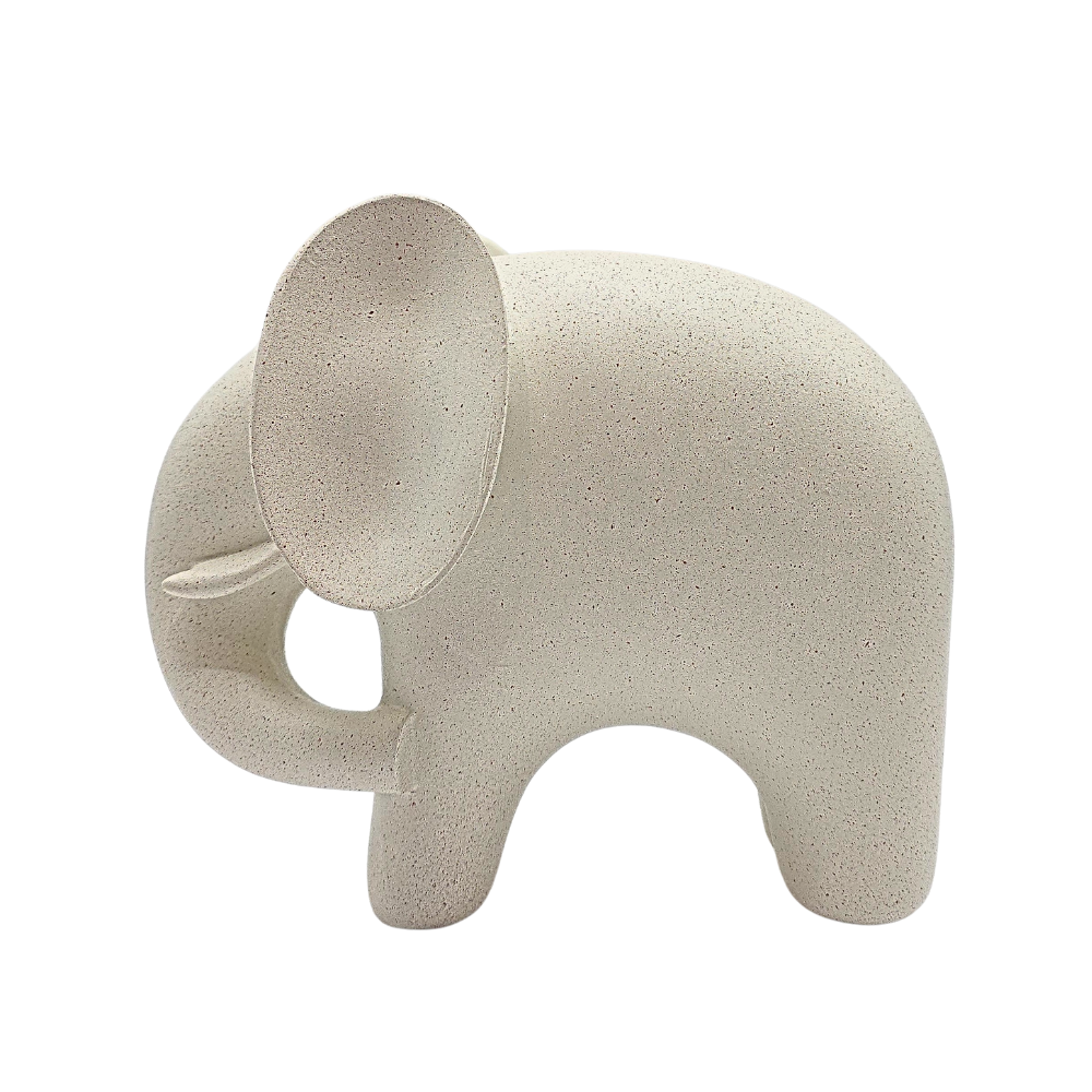 Escultura Elefante em poliresina bege 20x15cm - Il Nido