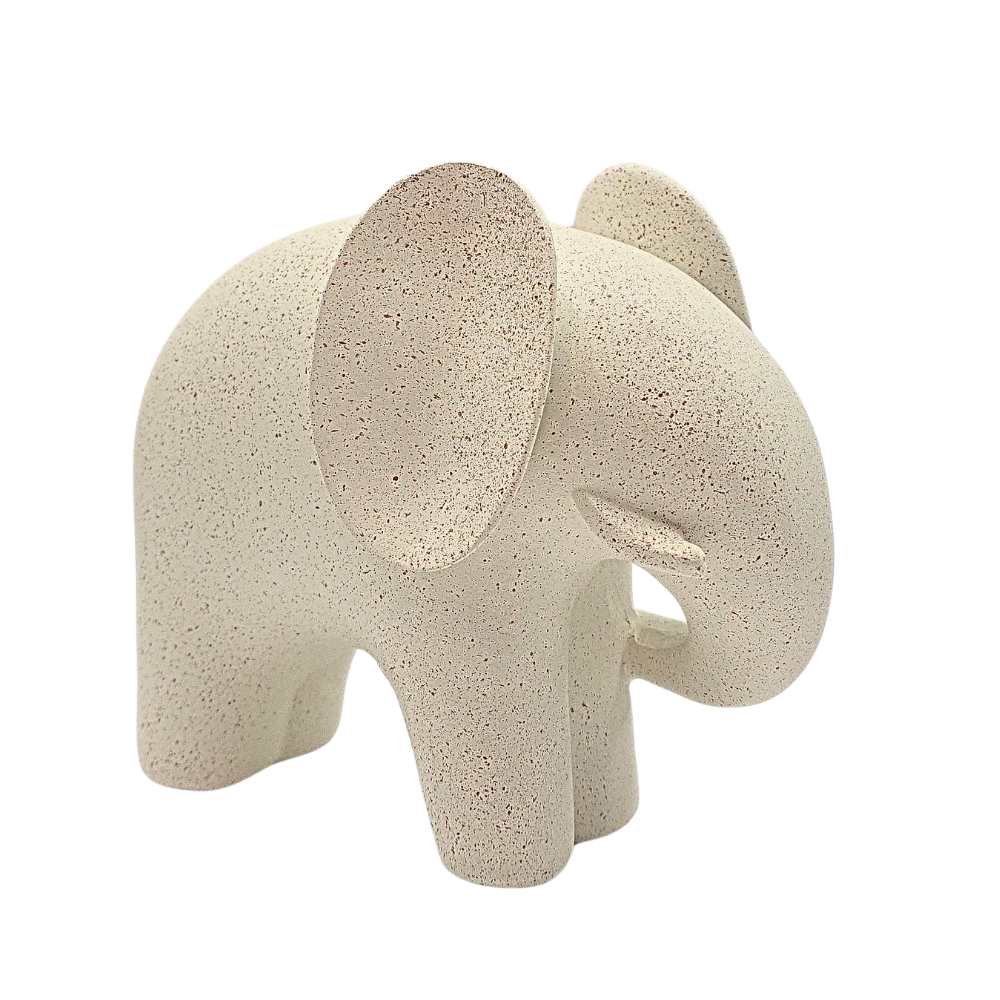 Escultura Elefante em poliresina bege 20x15cm - Il Nido