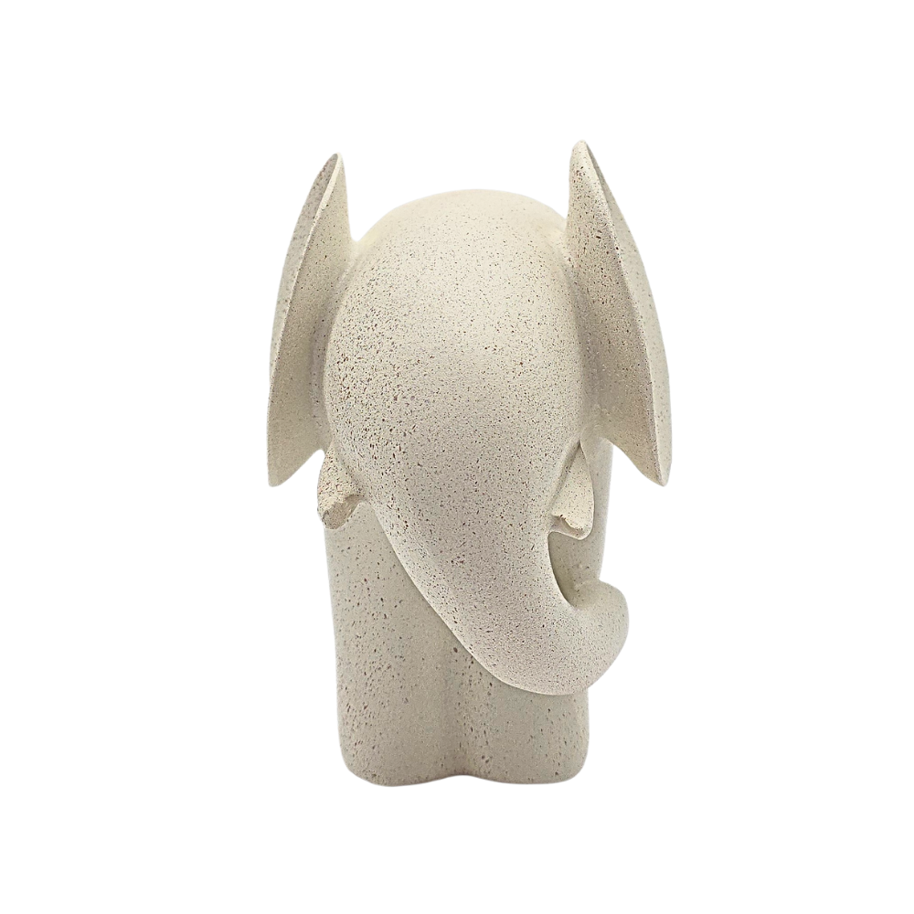 Escultura Elefante em poliresina bege 20x15cm - Il Nido