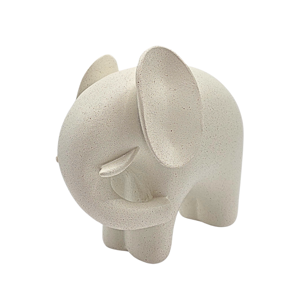 Escultura Elefante em poliresina bege 20x15cm - Il Nido