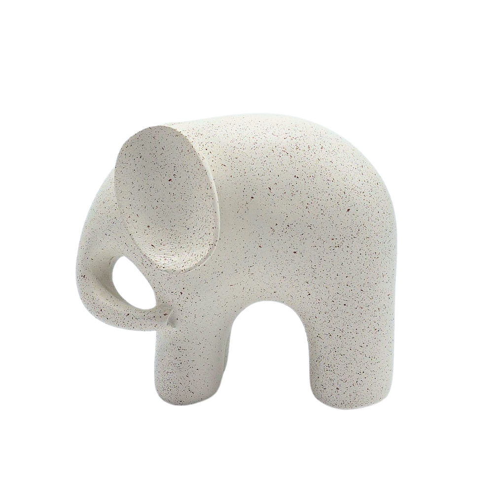 Escultura em poliresina Elefante bege 12x11cm - Il Nido