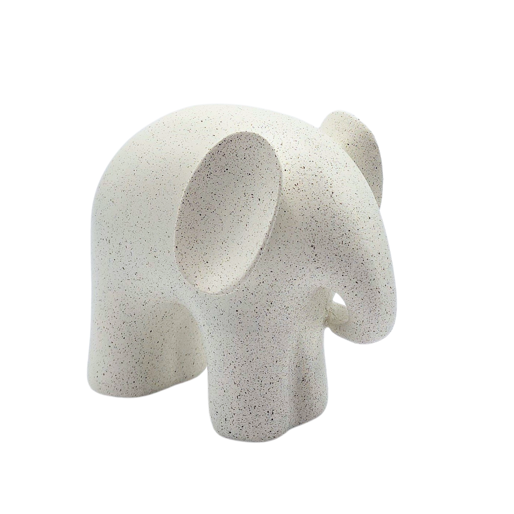 Escultura em poliresina Elefante bege 12x11cm - Il Nido