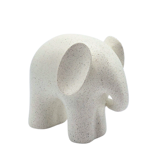Escultura em poliresina Elefante bege 12x11cm - Il Nido