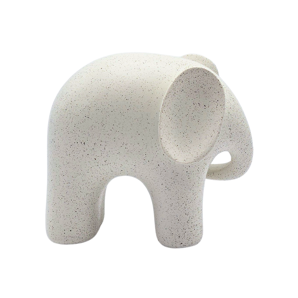 Escultura em poliresina Elefante bege 12x11cm - Il Nido