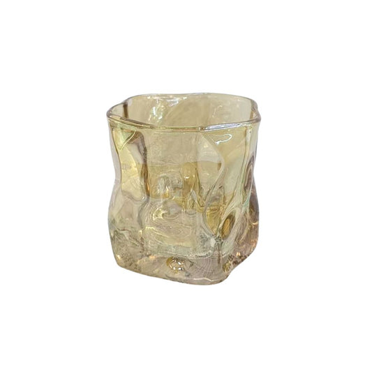 6 copos baixos amassados cor âmbar