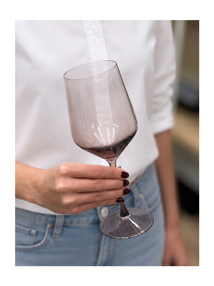 Kit 6 tacas de vinho Degrade bordo 470ml - Il Nido