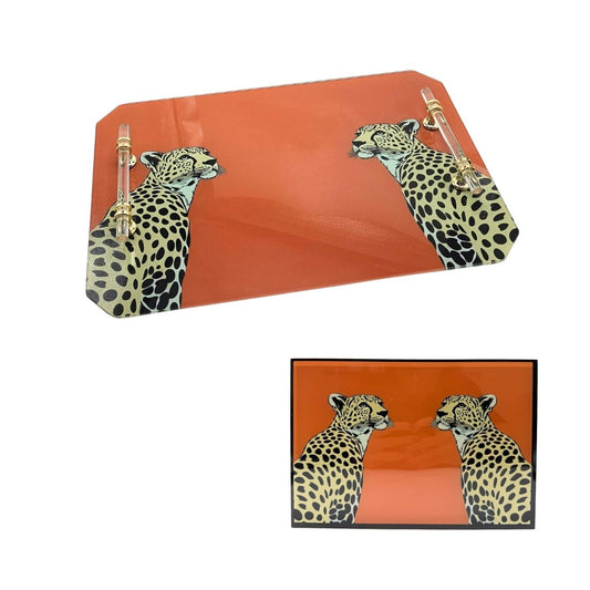 Kit Leopardo Bandeja + caixa de vidro - Il Nido