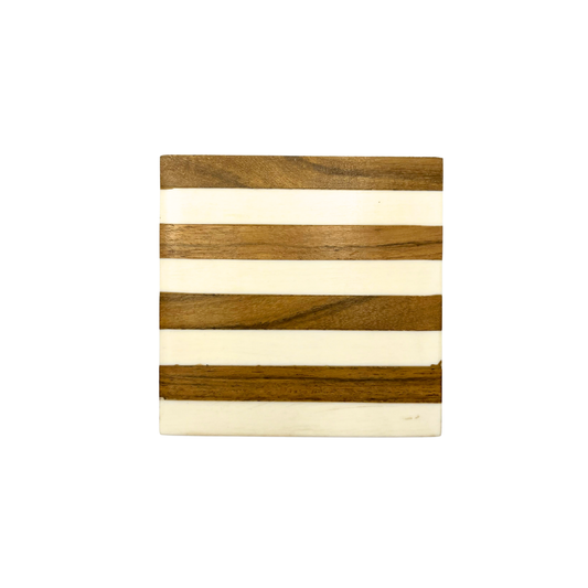 Porta-Copo em madeira Bold Stripes 10x10cm
