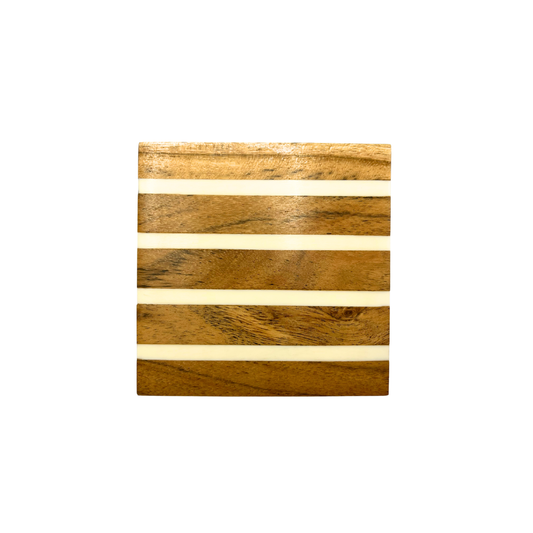 Porta-Copo em madeira Fine Stripes 10x10cm