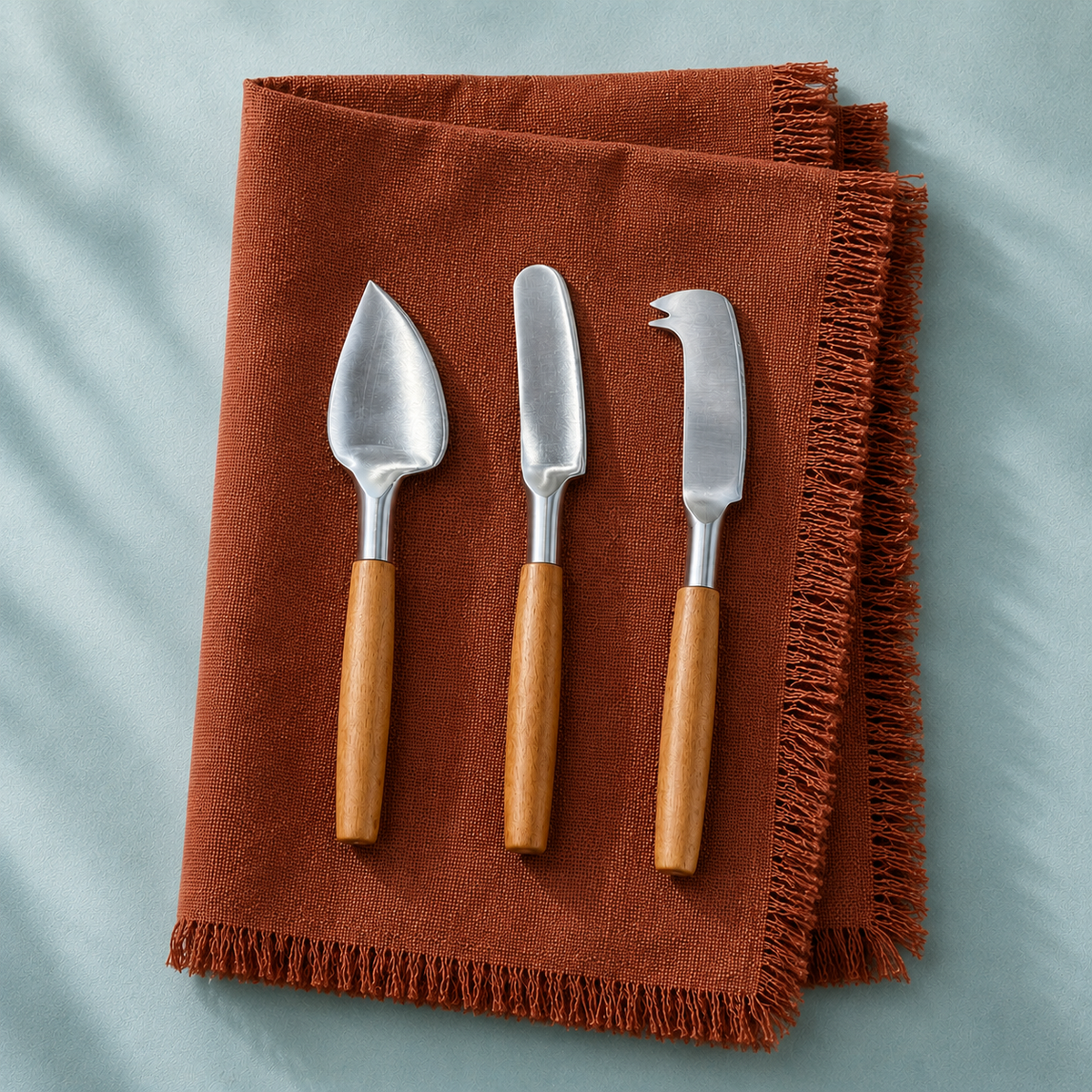 Kit 3 talheres de queijo Wood 18cm