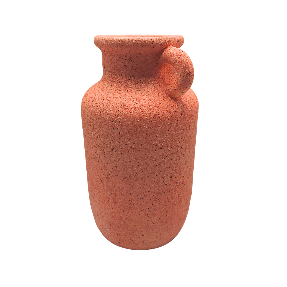 Vaso em ceramica laranja texturizada Alcas 16x28cm - Il Nido