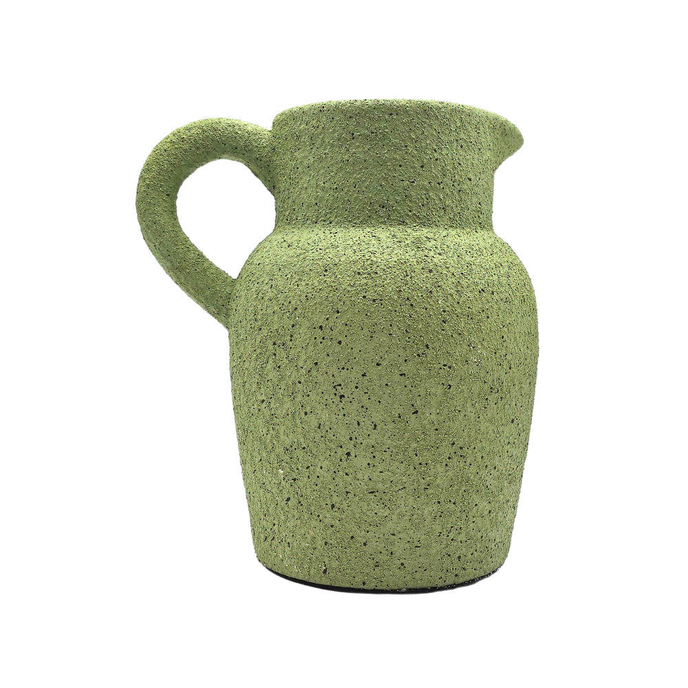Vaso em ceramica verde texturizada Jarra 20x19cm - Il Nido