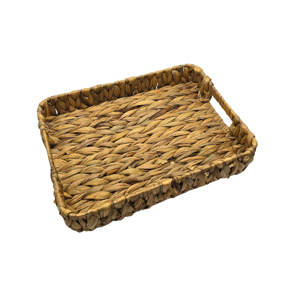 Bandeja de fibra natural seagrass com trama em vista lateral - Il Nido
