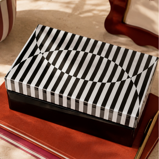Caixa decorativa de vidro Stripes 8,5x21x13cm