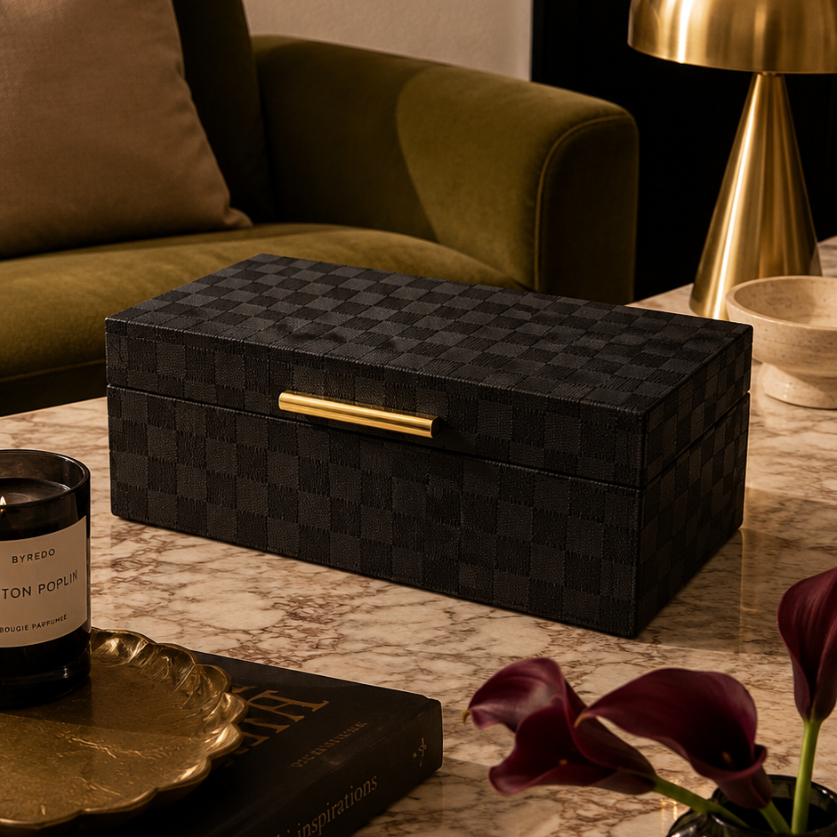 Caixa decorativa All Black 10x30x15cm