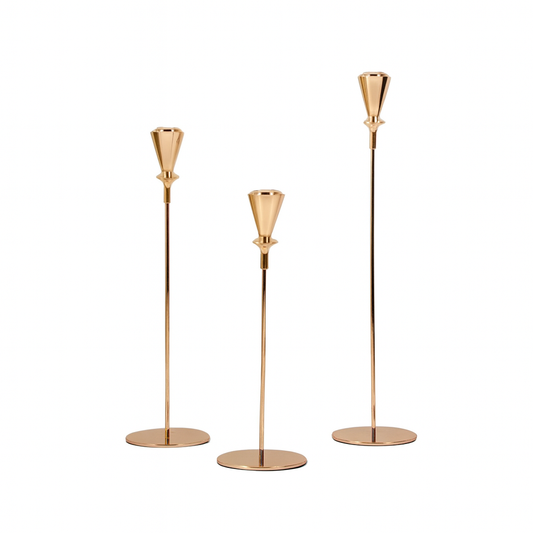 Kit 3 candelabros em metal