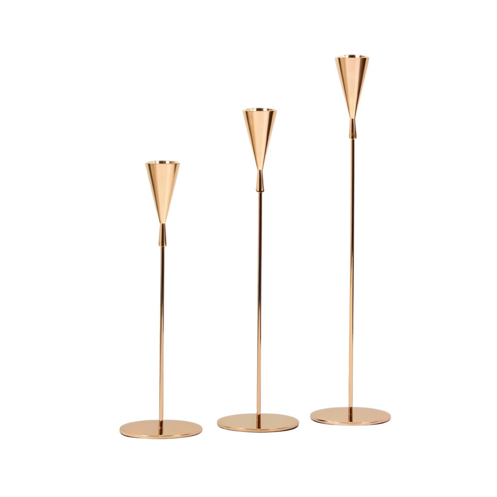 Kit 3 candelabros em metal