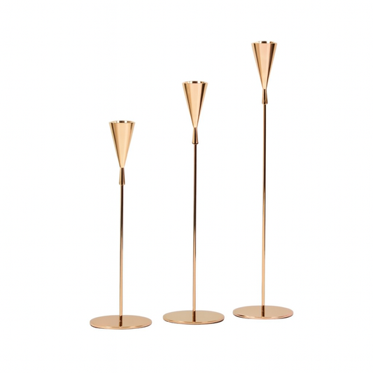 Kit 3 candelabros em metal