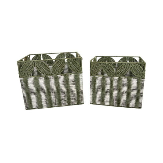 Kit 2 cestos em papel torcido