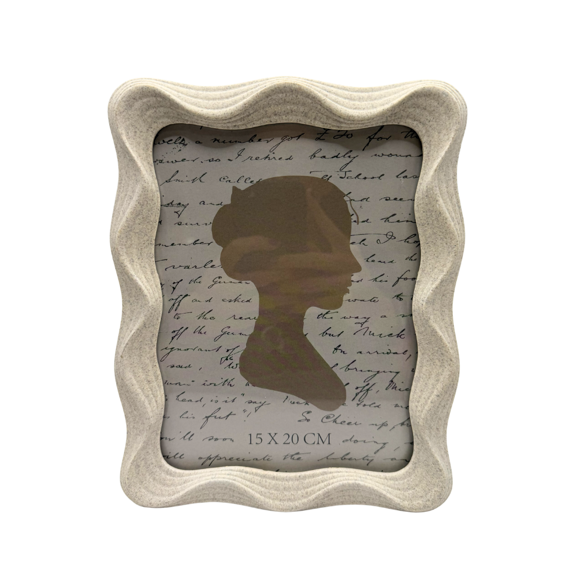 Porta-retrato Areia para foto 15x20cm em poliresina bege com moldura ondulada - Il Nido