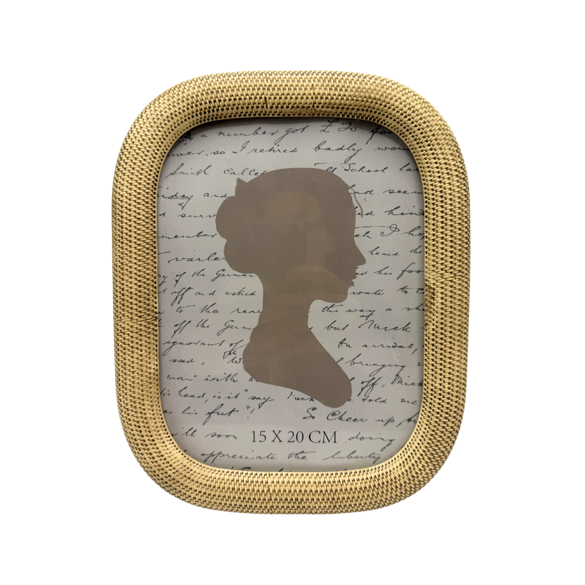 Porta-retrato Tramas para foto 15x20cm em poliresina bege com textura de trama natural - Il Nido