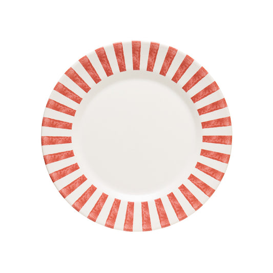 prato raso de ceramica stripes vermelho 29cm - Il Nido