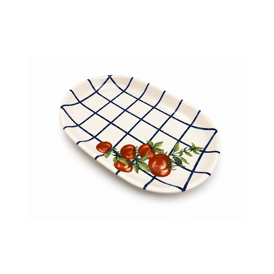 Travessa Ceramica Tomatinhos Quadretti 22x35cm