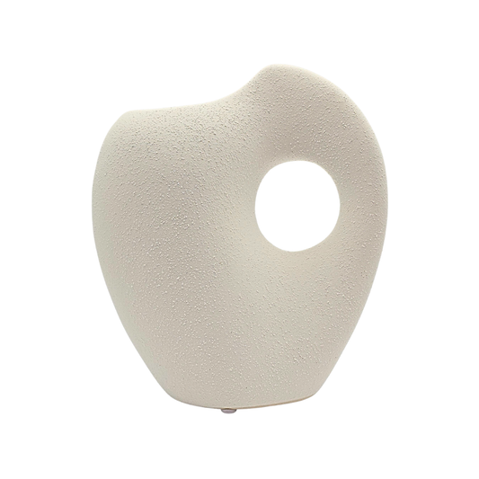 Vaso de cerâmica Cantil cor branca - 22,8x20x7,8cm - Il Nido
