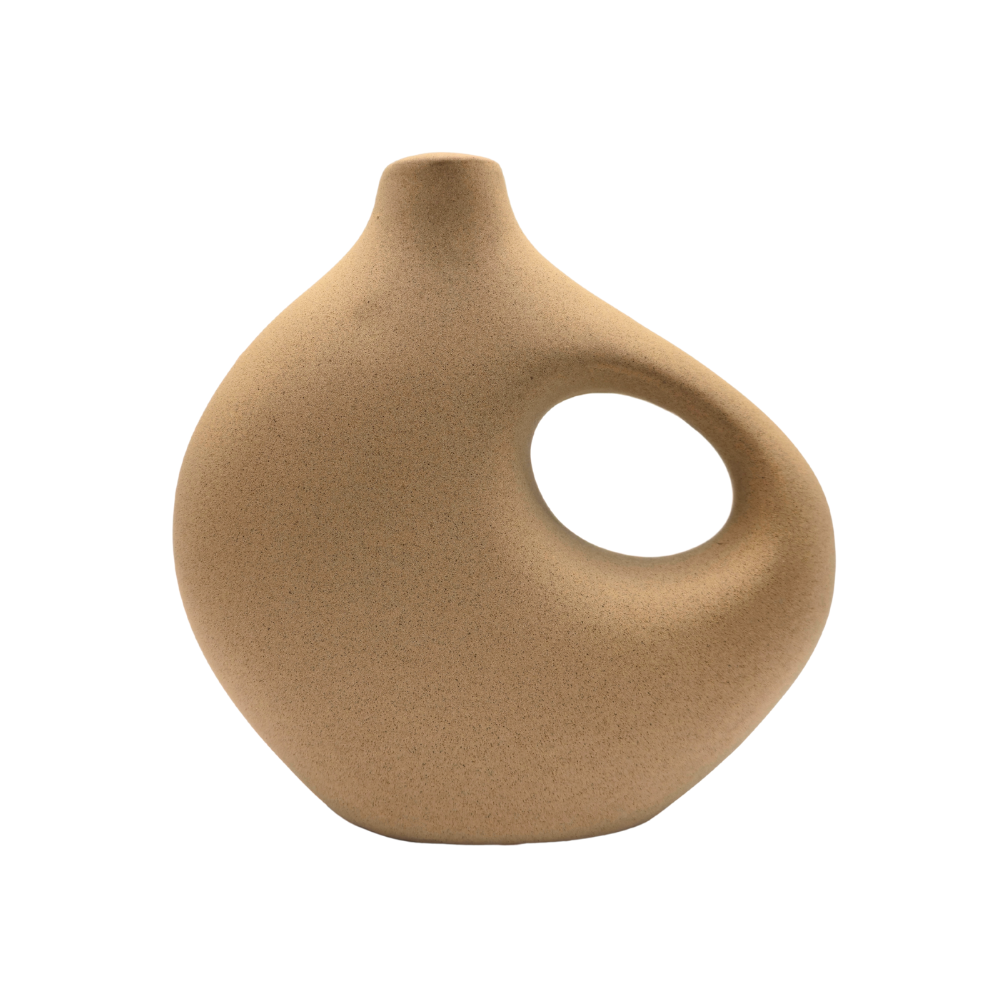 Vaso de cerâmica Cantil cor marrom - 19x18,8x6cm - Il Nido